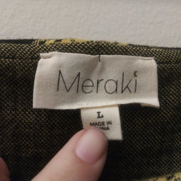 MERAKI Yellow Gingham Spaghetti Crop Top Size L NWT - Picture 3 of 3